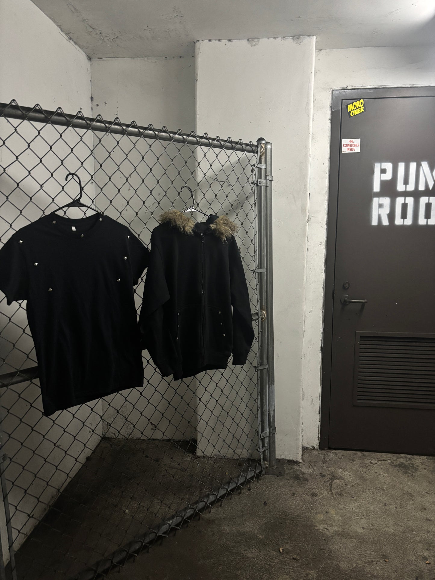FURR BLACK STUDDED ZIP UP HOODIE